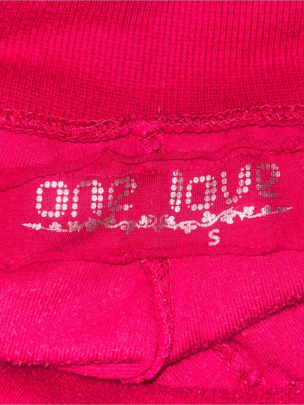 Vintage Y2K One Love Hot Pink Velour Rhinestone Hoodie Flare Pants Set Small XS - Picture 14 of 16